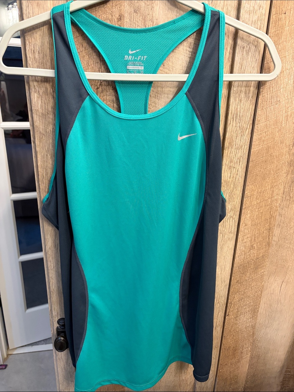 Nike XL Teal Green & Charcoal Dri-FIT Racerback Tank
